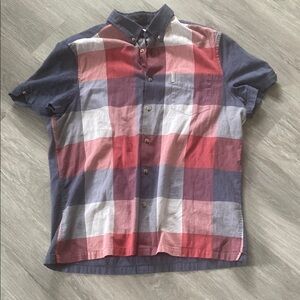 Ben Sherman Red and Blue Casual Button Down Shirt